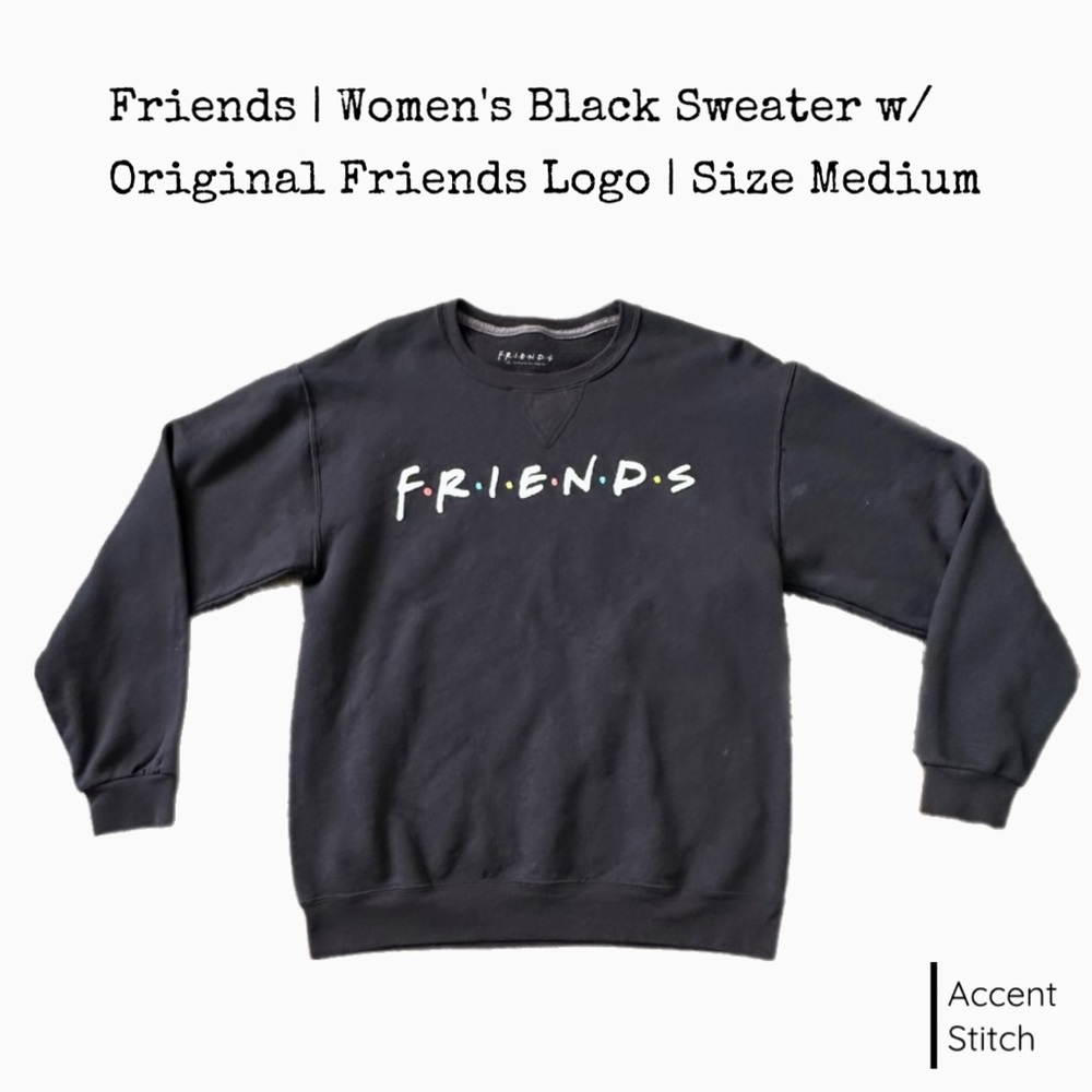 Friends | Women’s Black Sweater Long Sleeve Og Friends Logo | Size Medium
